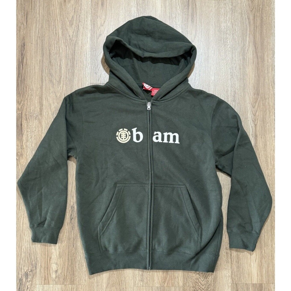 Y2K Element BAM Green Zip Up Sweatshirt‎ Women Size S